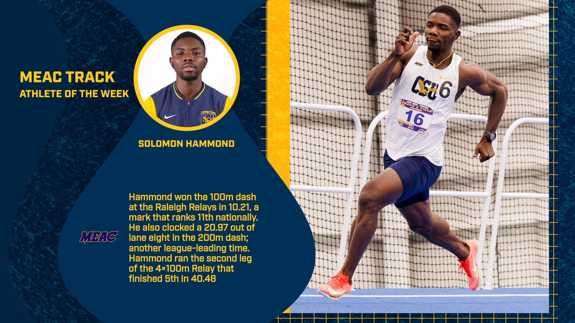 Hammond Named MEAC Athlete of the Week 040126