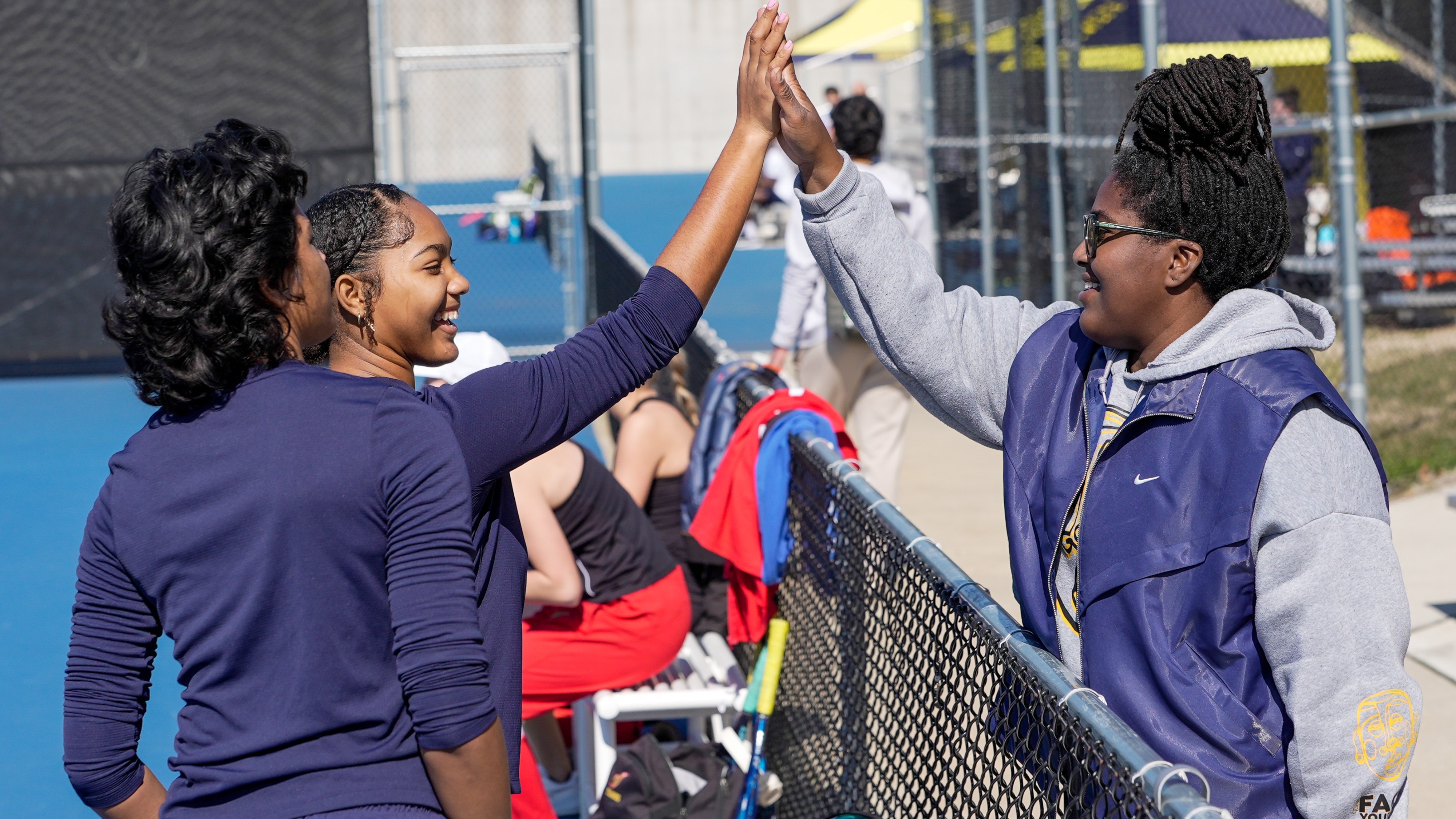 Babcock-Hannah, Ferguson Celebrate Win with Coach Jones