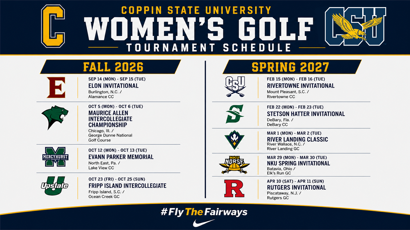 Women's Golf 2627 Schedule