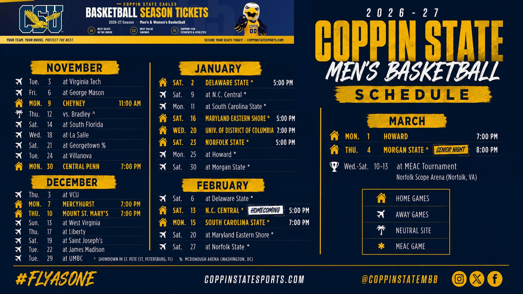 Coppin State 2026-27 MBB Schedule