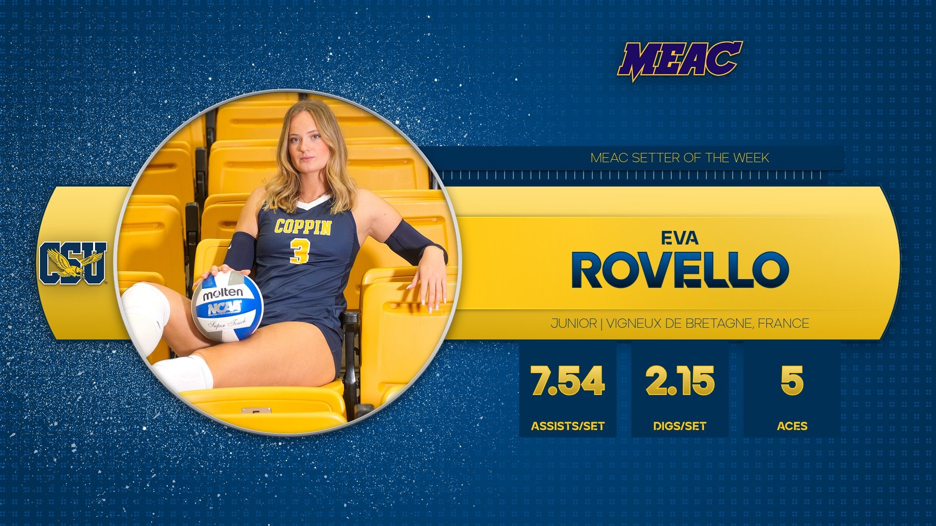 Rovello MEAC Setter of the Week 083126