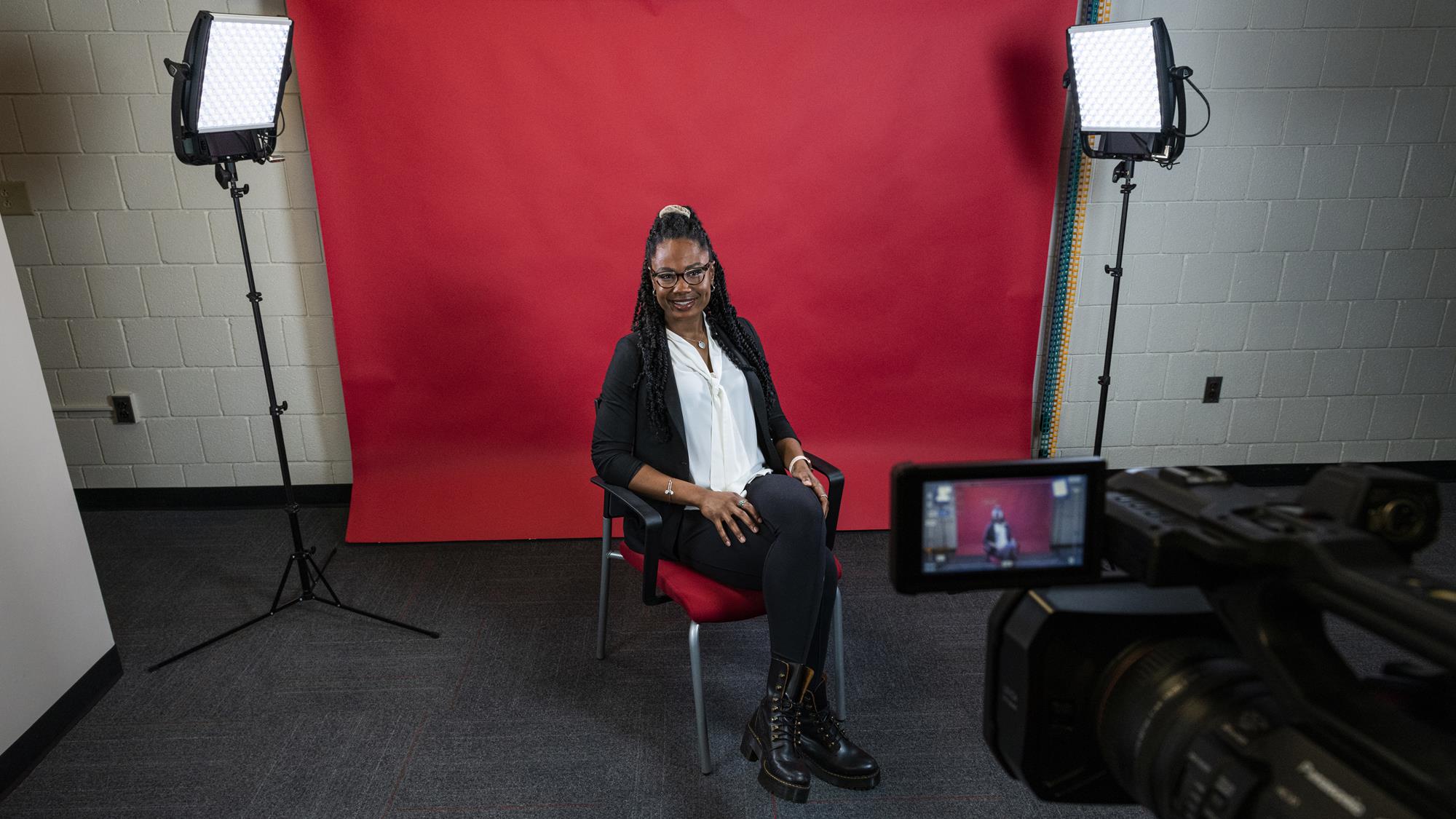 Cornell Big Red women’s lacrosse junior Ashleigh Gundy poses for feature photos on Tuesday, Feb. 23, 2021. Gundy produced a documentary entitled 