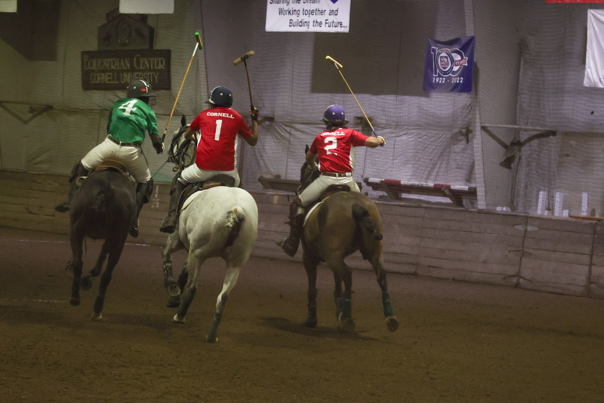 The Cornell Men's Polo team competes against the University of North Texas at Oxley Equestrian Center in Ithaca New York on November 16, 2023.