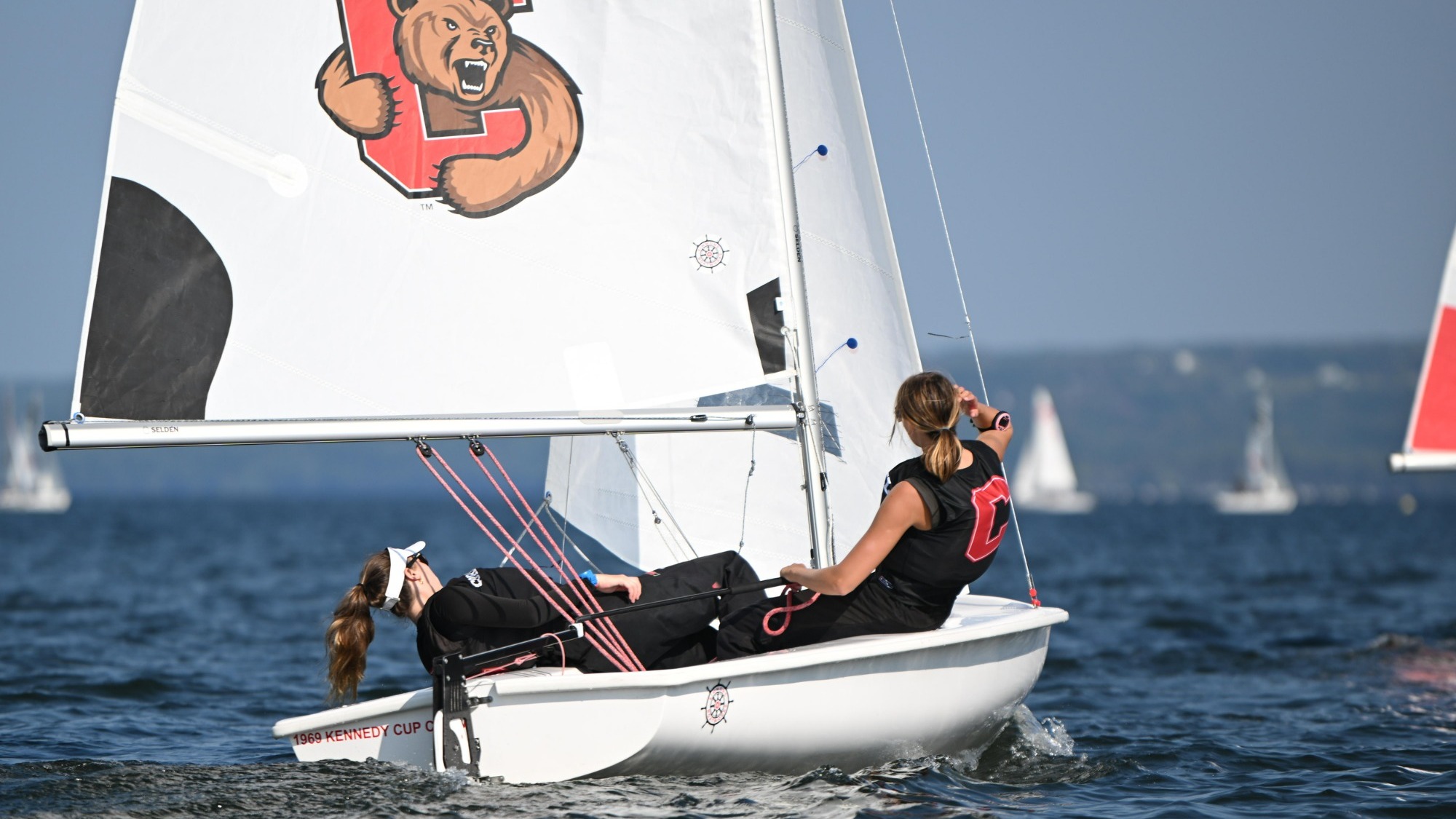Cornell Sailing competes on Lake Cayuga.