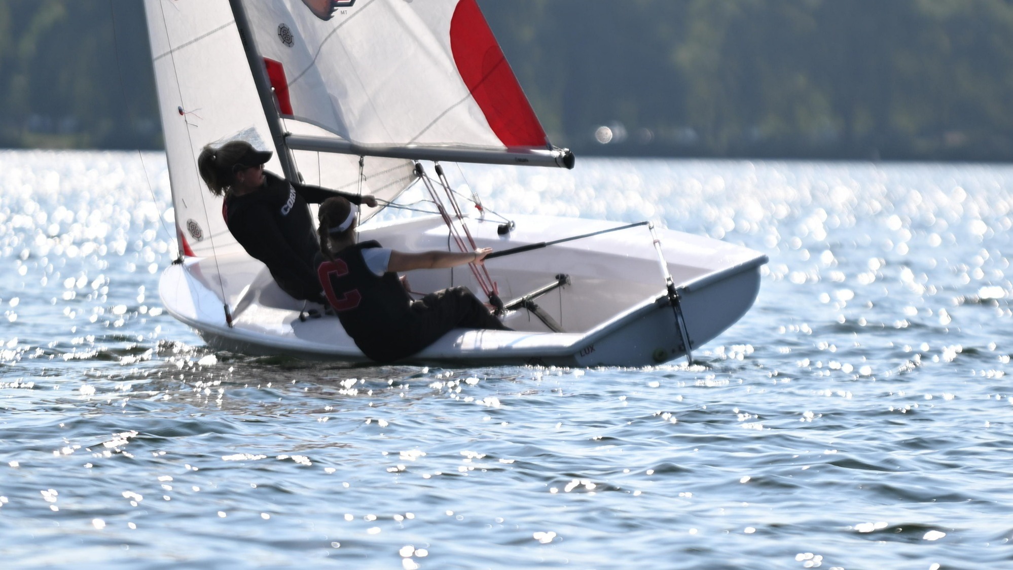 Cornell sailing practices on Lake Cayuga.