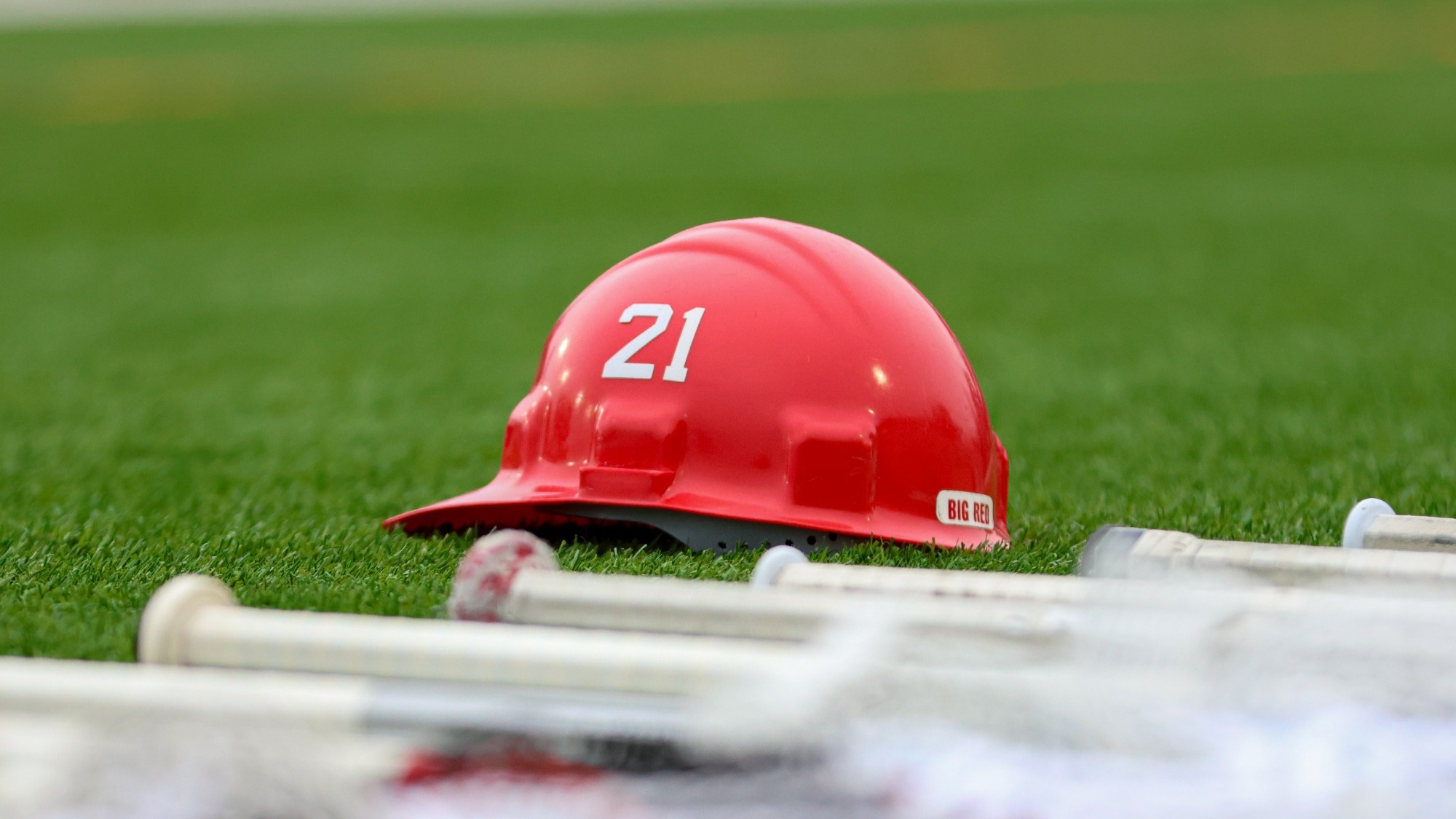 The Cornell men's lacrosse hard hat pregame.