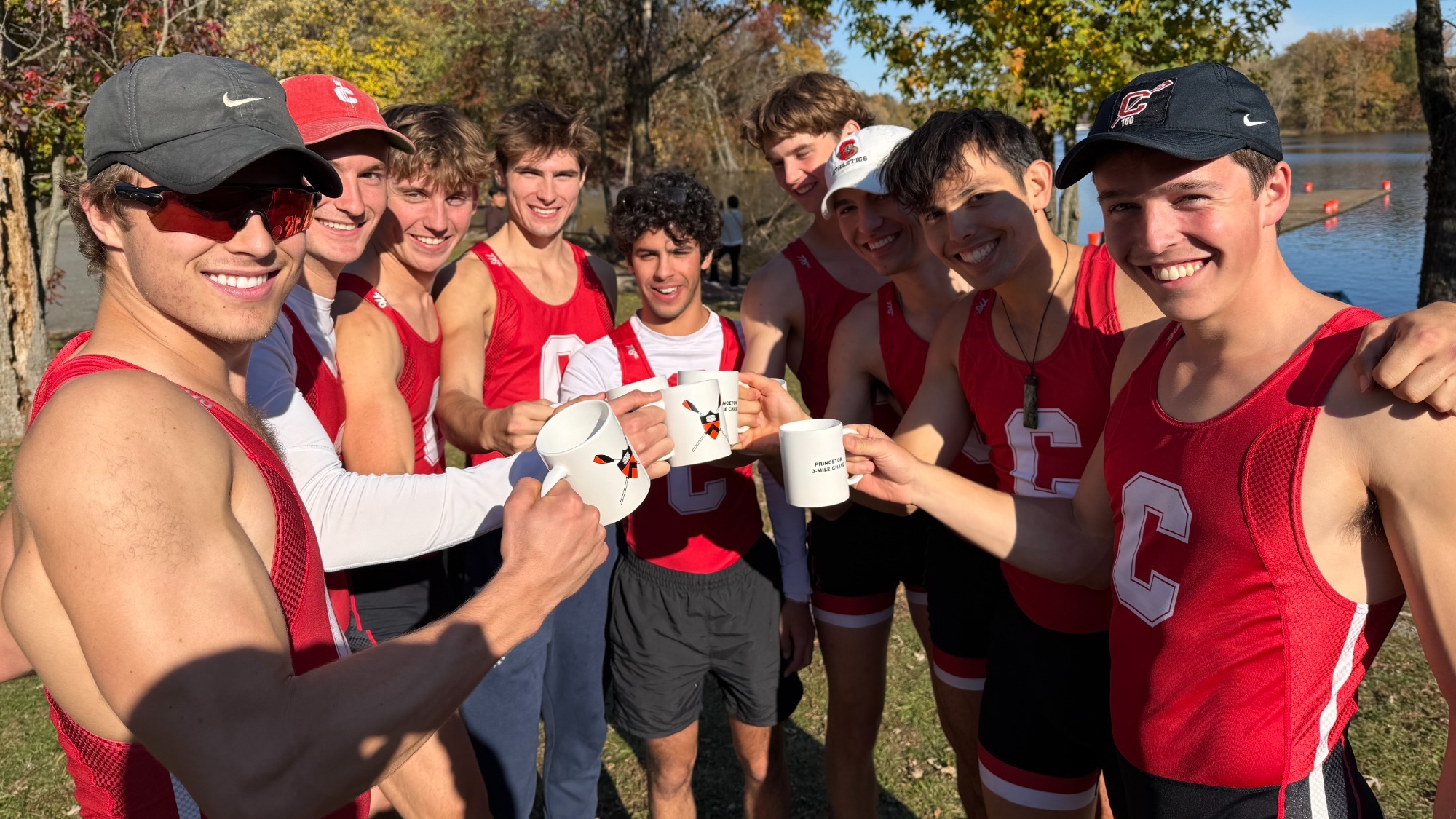Lightweight Rowing celebrates victory at the Princeton Chase