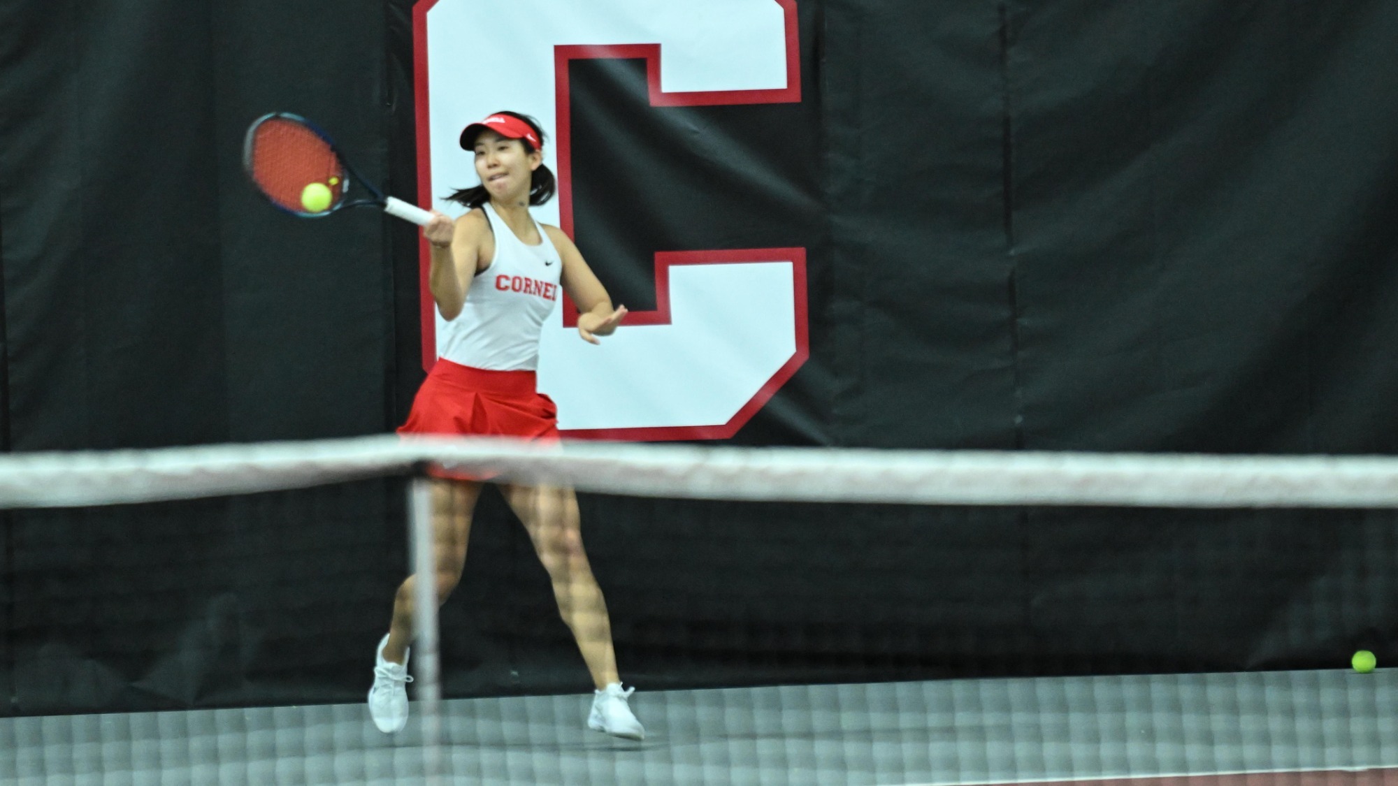 Victoria Zhao competes during the 2024-25 season at Reis Tennis Center in Ithaca, N.Y.