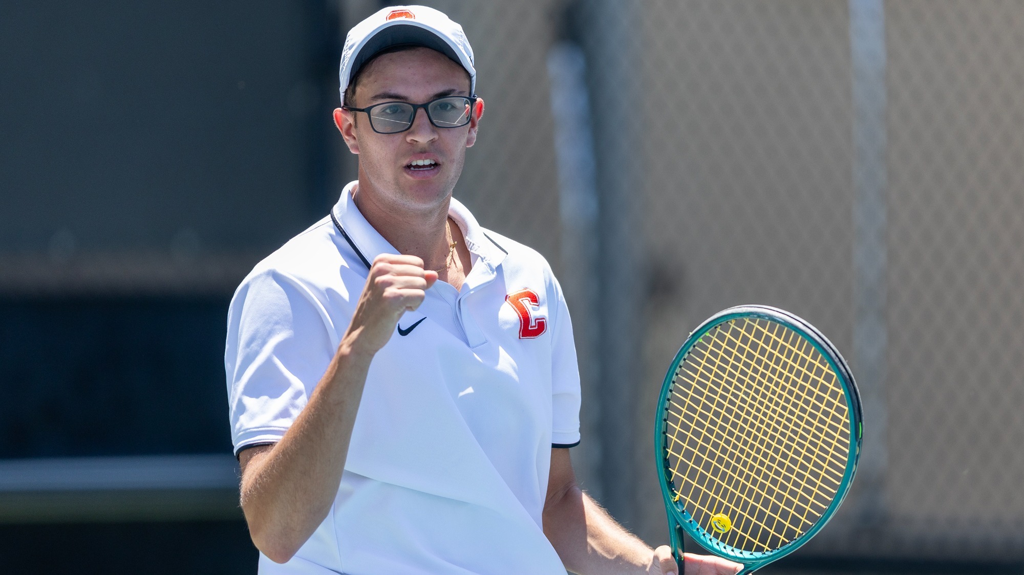 Felipe Pinzon plays at the 2025 NCAA Tennis Championship.