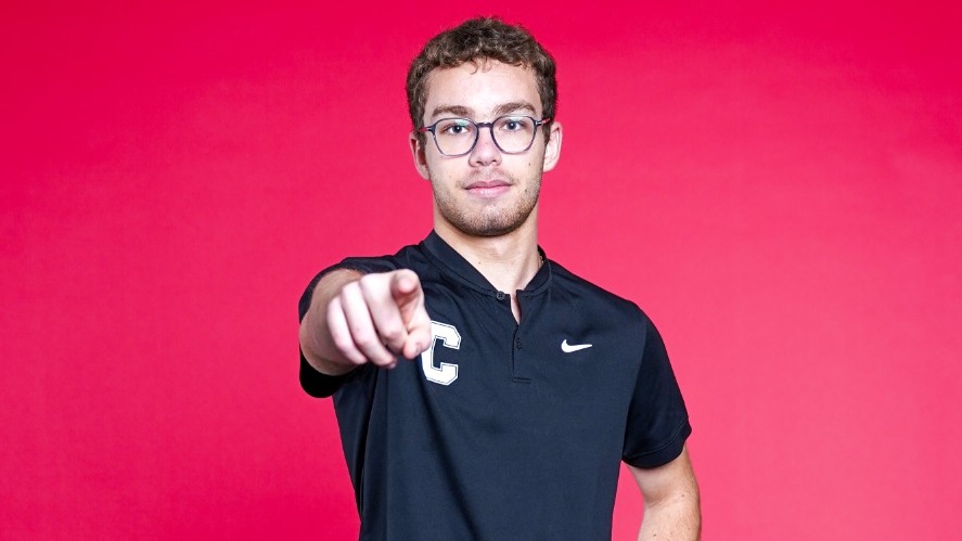 Cornell sophomore men's squash player Youssef Sarhan poses for a media day photo during the 2025-26 season.