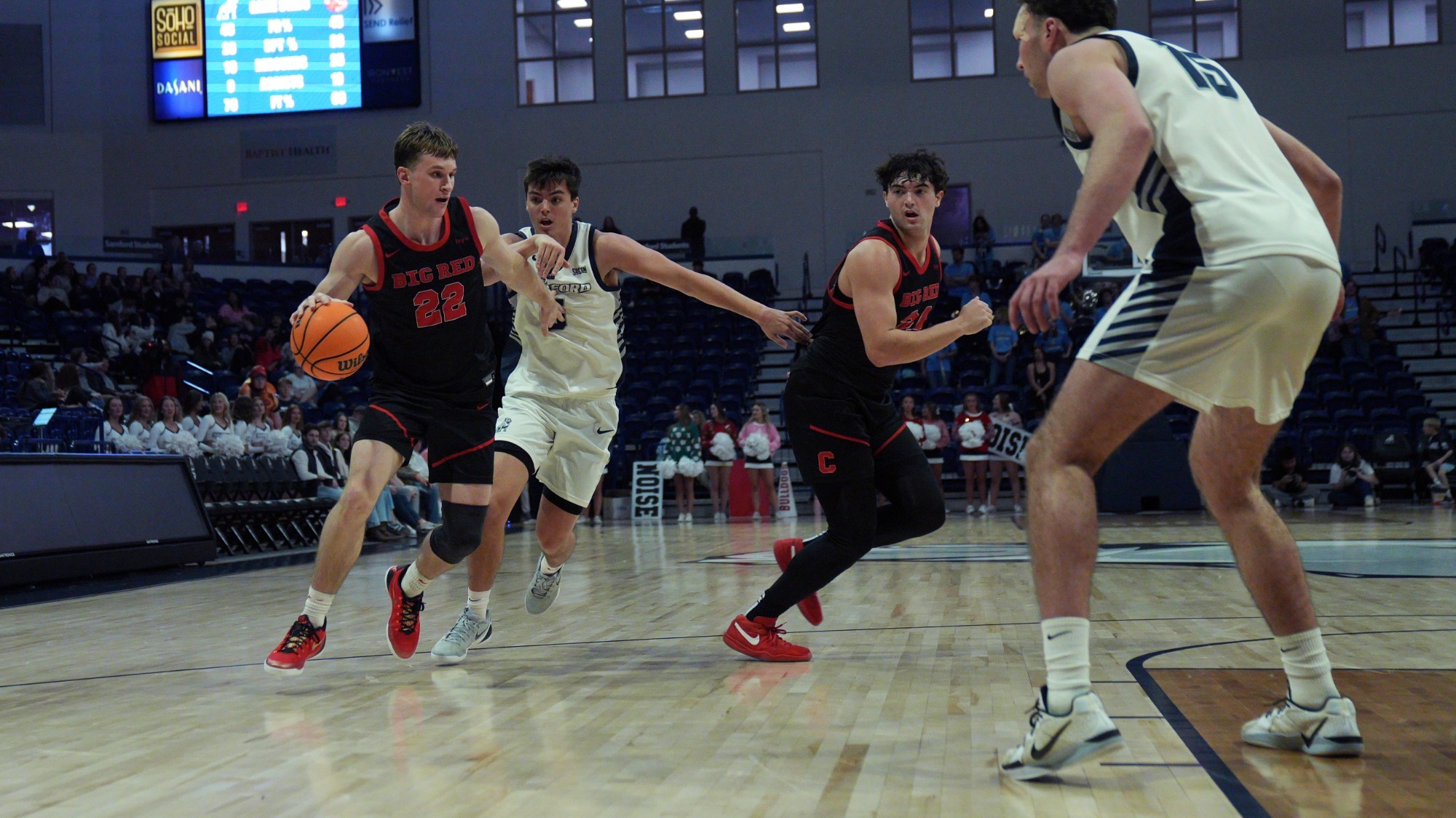 Cornell men's basketball visited Samford in Division I men's basketball action on Dec. 7, 2025 at the Pete Hanna Center in Birmingham, Ala. Samford won the contest 93-90 (Photo courtesy of Samford Athletics).
