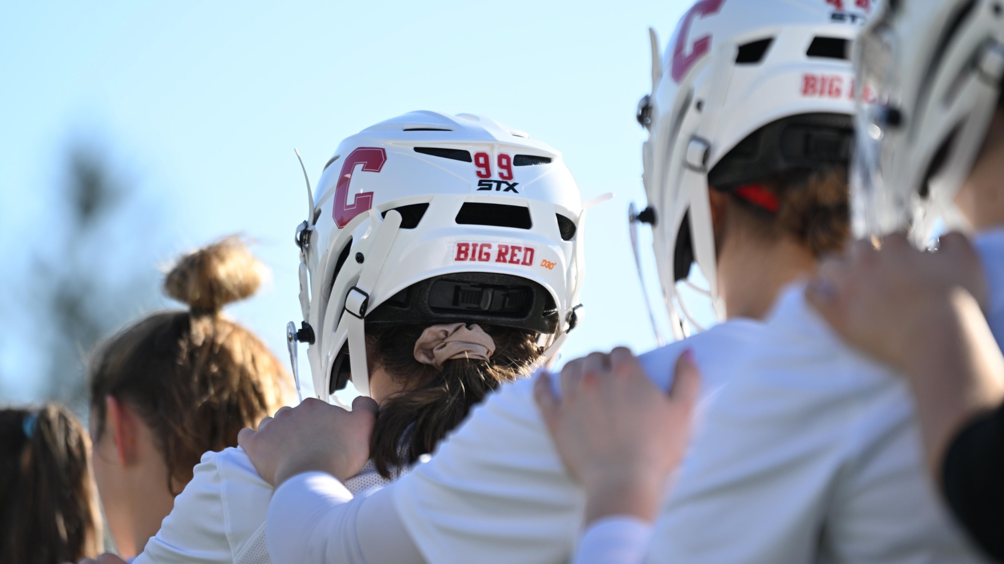 Cornell’s Ellie Horner, #99, on March 18, 2025 at Schoellkopf Field in Ithaca, NY. Cornell Women’s Lacrosse  lead 11-5 against Binghamton at the half. (Caroline Sherman/Cornell Athletics)
