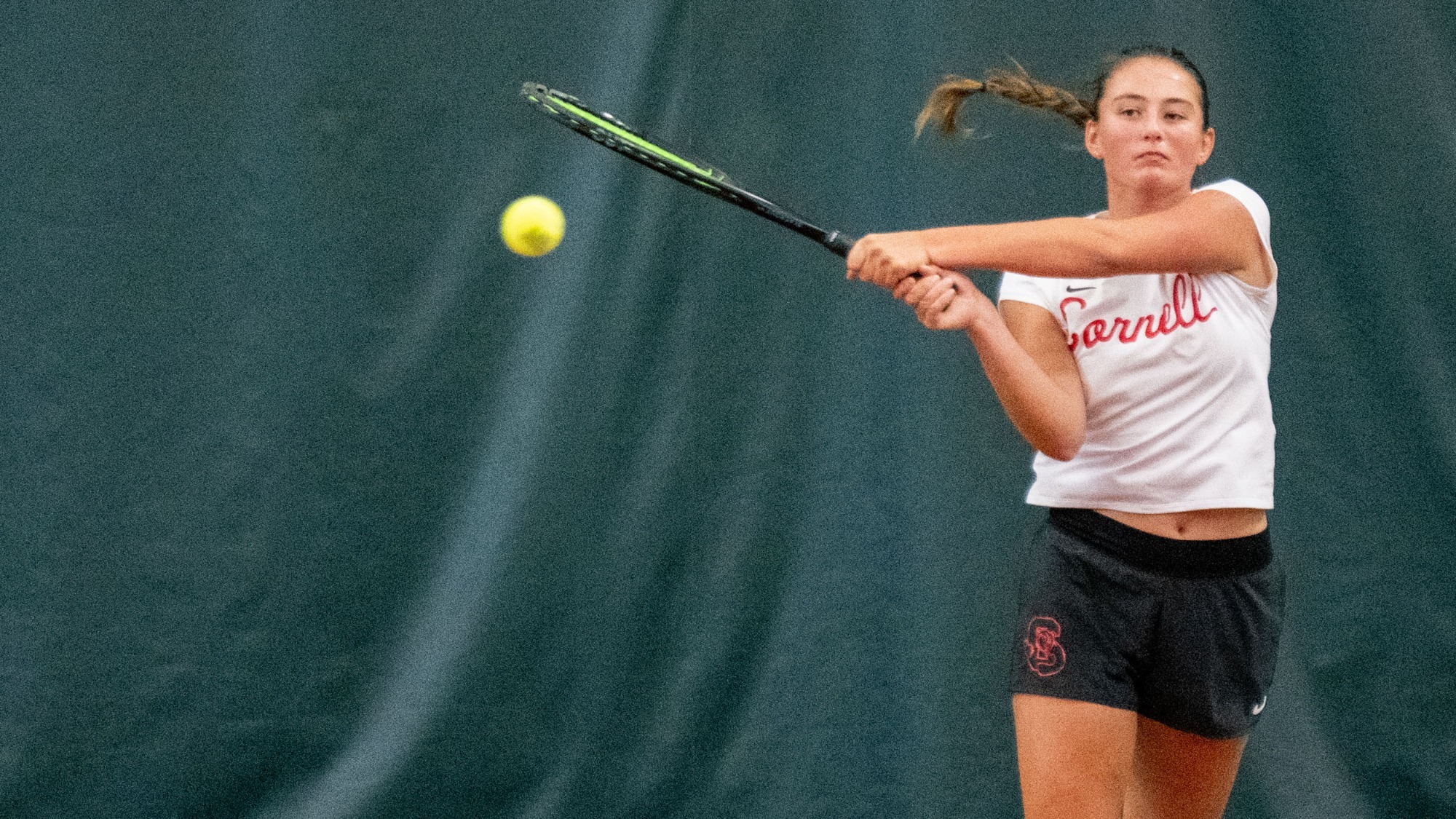 Sage Loudon competes during practice on Oct. 26, 2024 at Reis Tennis Center in Ithaca, NY. 