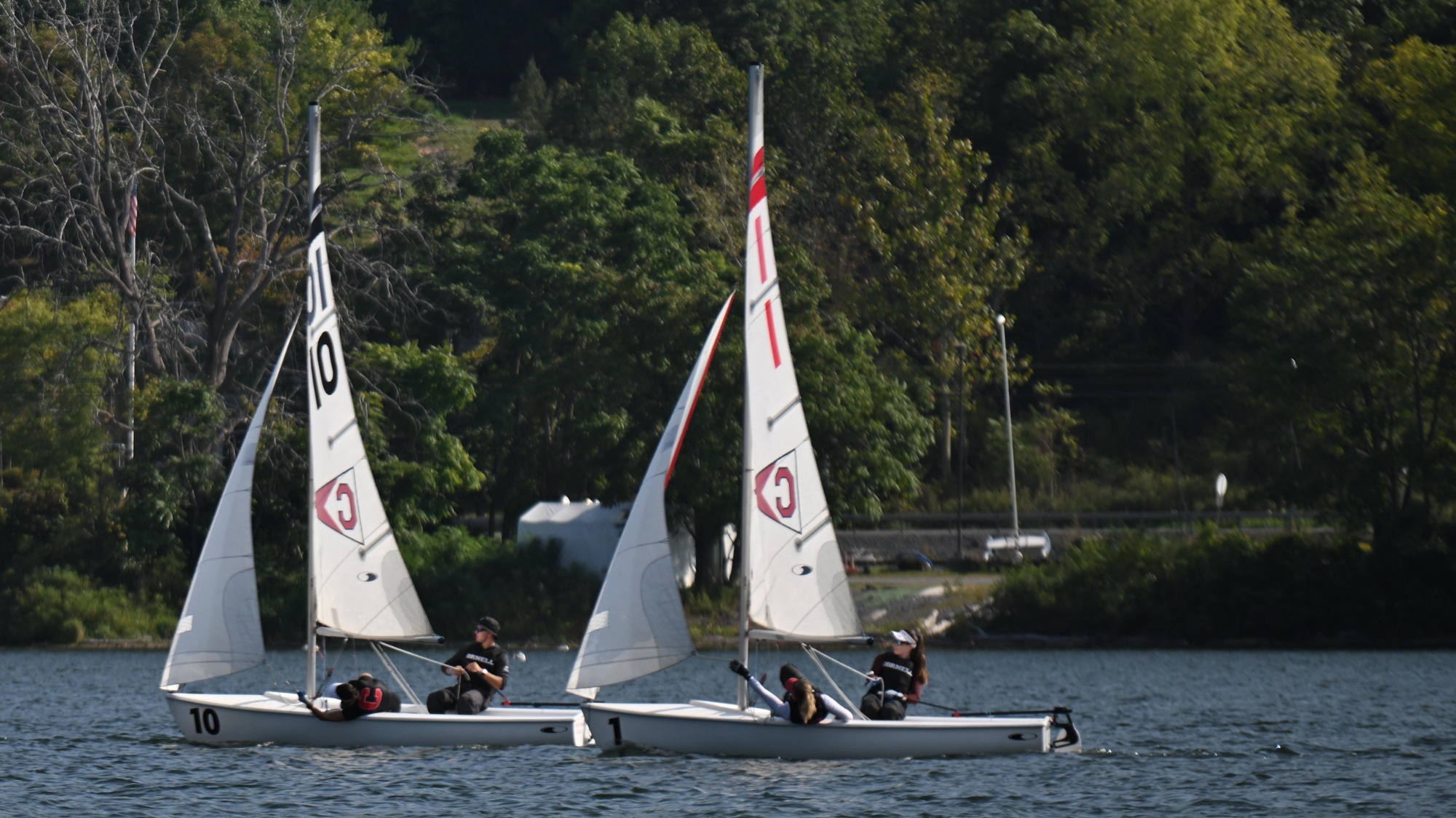 Cornell competes at the Susan Rogers ’75 Memorial Regatta on Sept. 21, 2024 at Merrill Family Sailing Center in Ithaca, NY. (Caroline Sherman/Cornell Athletics)