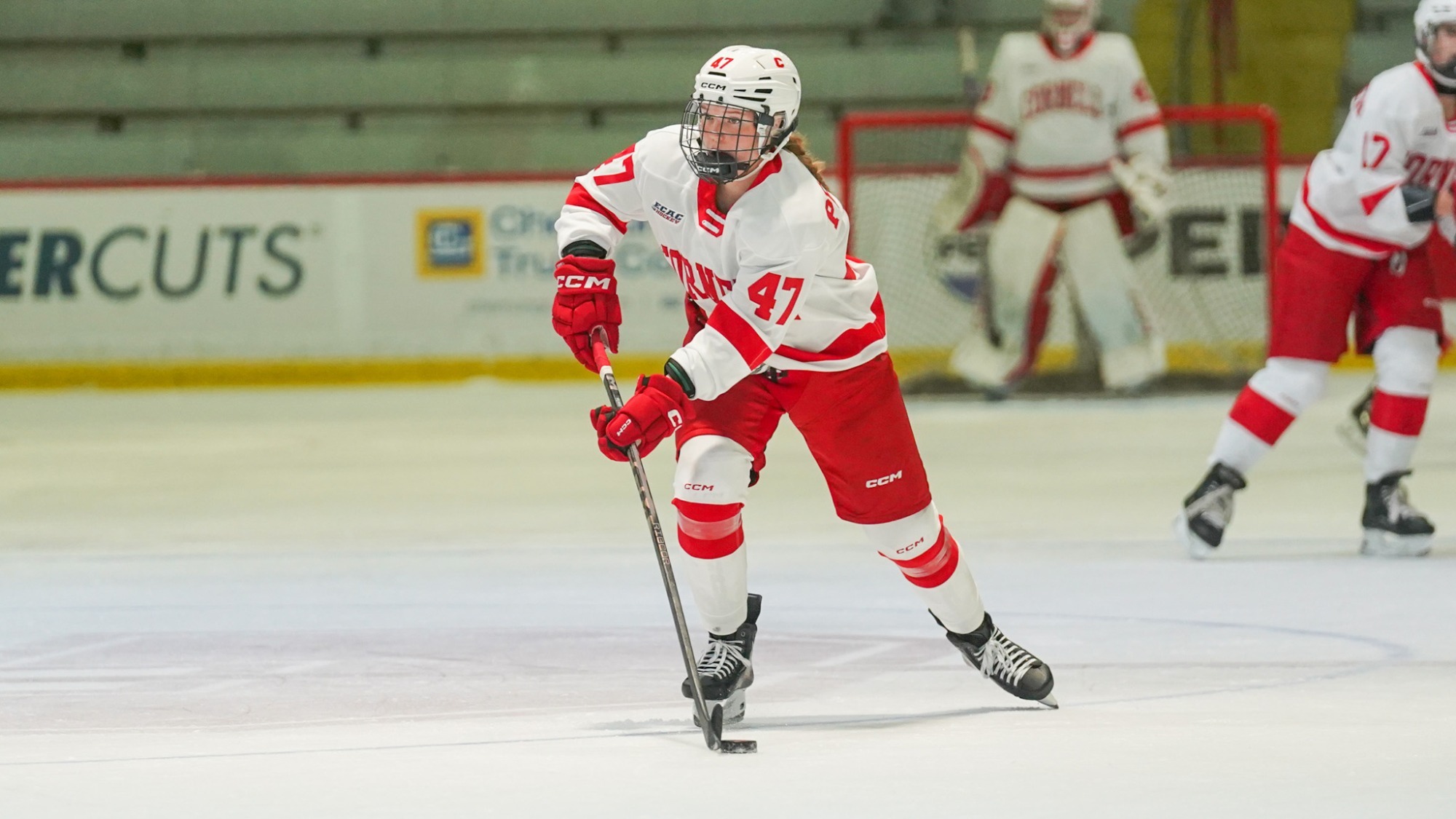Shannon Pearson skates against Boston College at Lynah Rink.