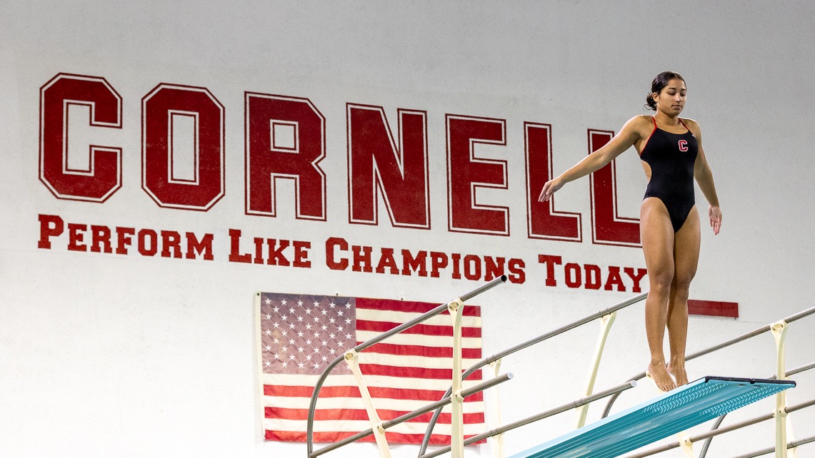 Women's swimming and diving competes at Teagle Pool