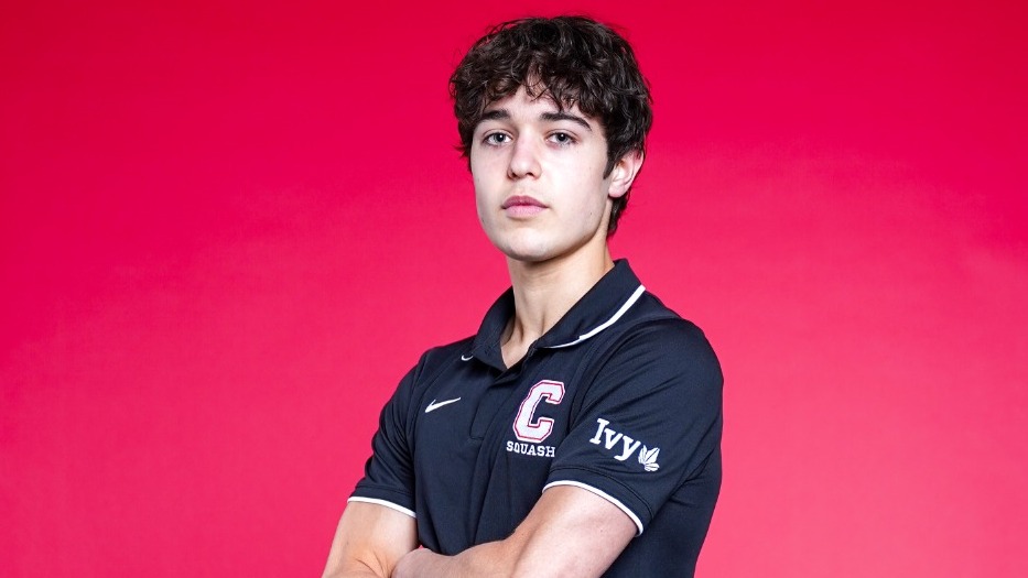 Cornell men's squash player Ethan Jain poses for a media day photo before the 2025-26 season.