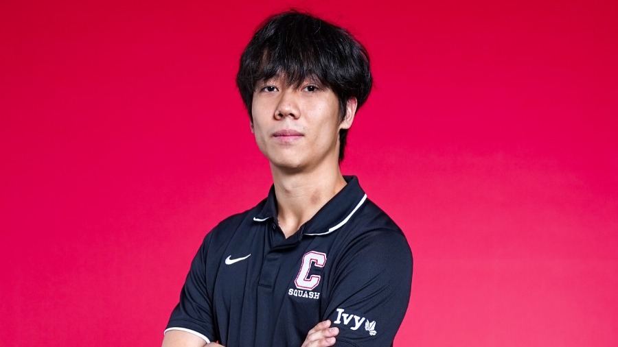 Cornell men's squash player Edward Thng poses for a media day photo before the 2025-26 season.