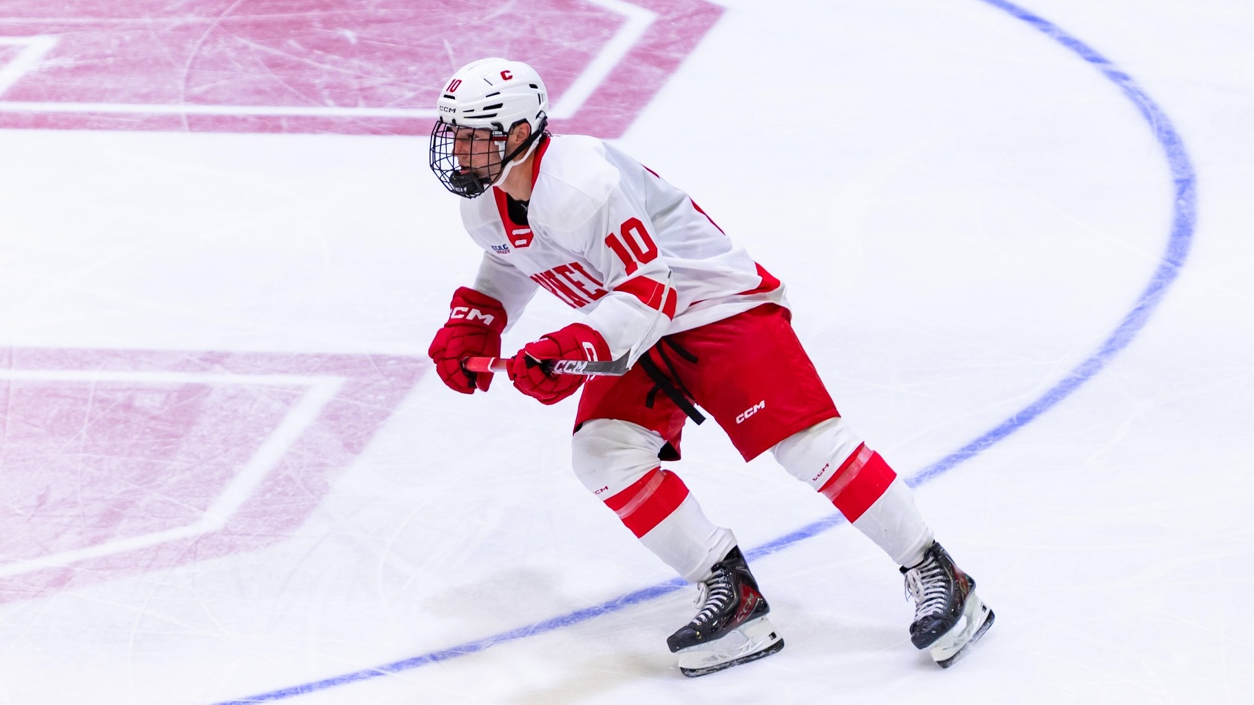 Jake Kraft skates during game action in the Cornell men's hockey game against the Czech University Selects on Oct. 17, 2025, at Lynah Rink in Ithaca, N.Y.