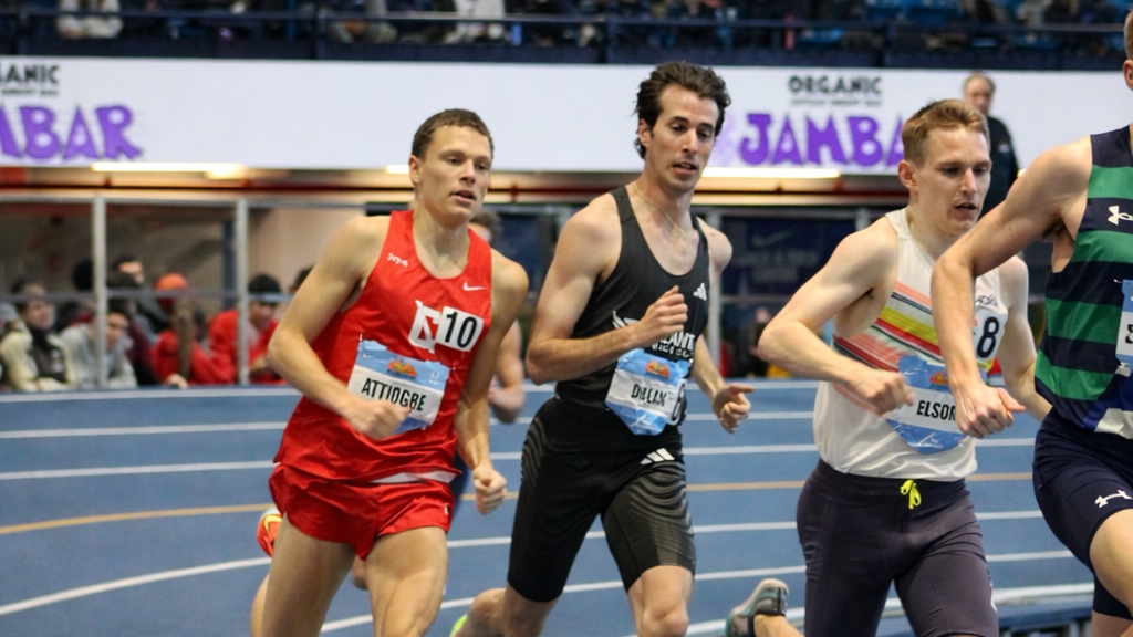 Pierre Attiogbe competing in mile race at Dr. Sander Scorcher