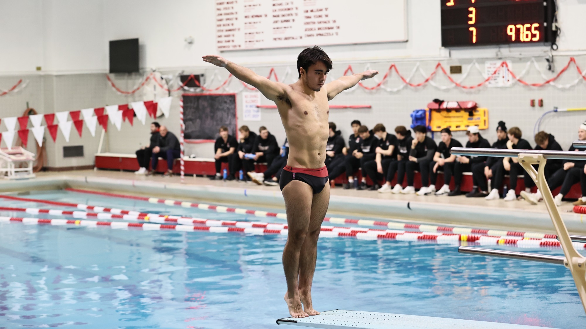 Men's swim and dive competes at Teagle Pool.