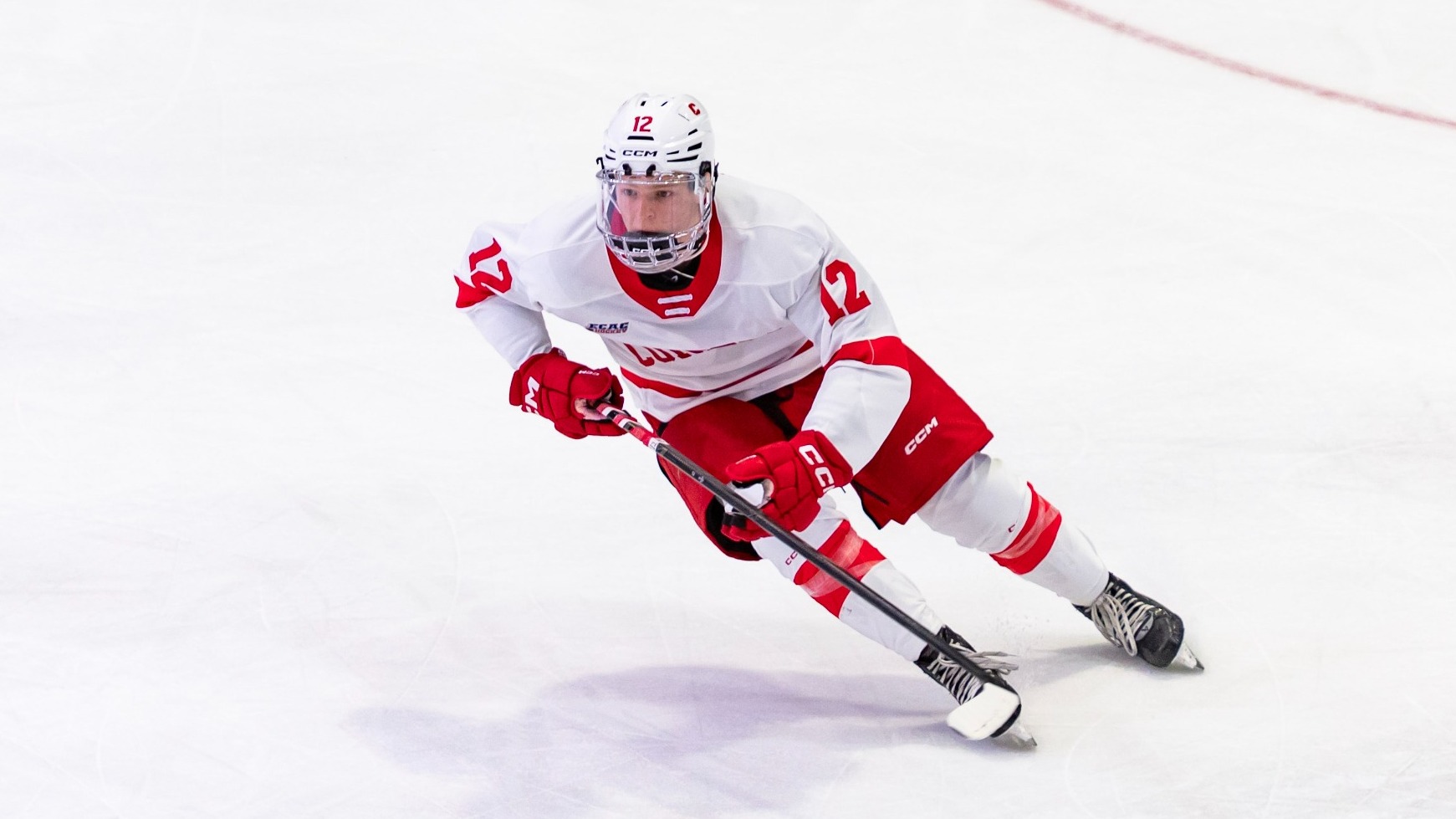 Cornell men's hockey freshman forward Caton Ryan skates during game action during the 2025-26 season.