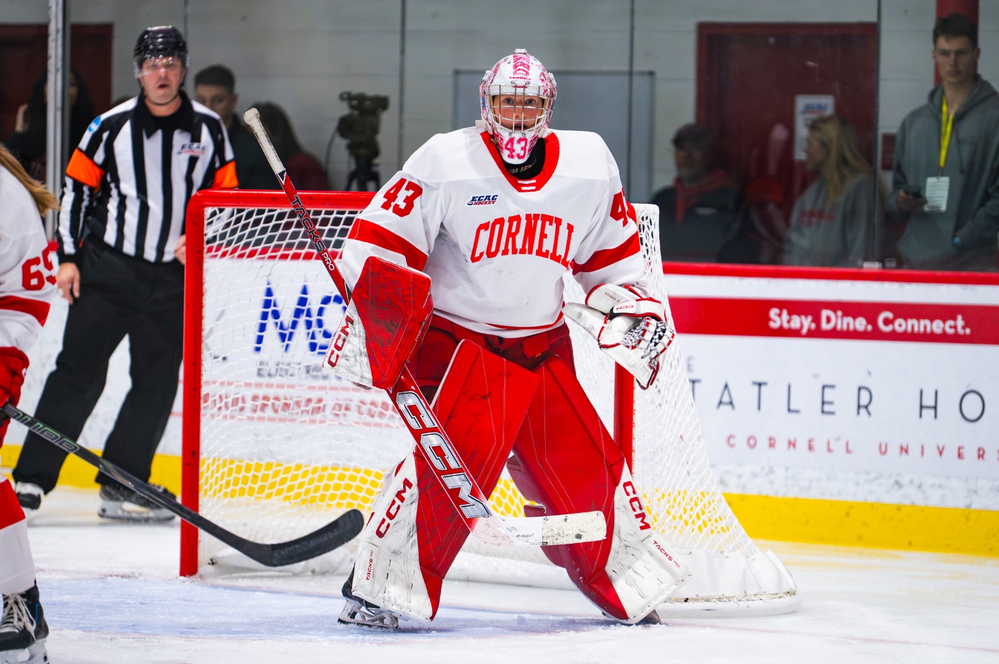 Annelise Bergmann in net against UVM