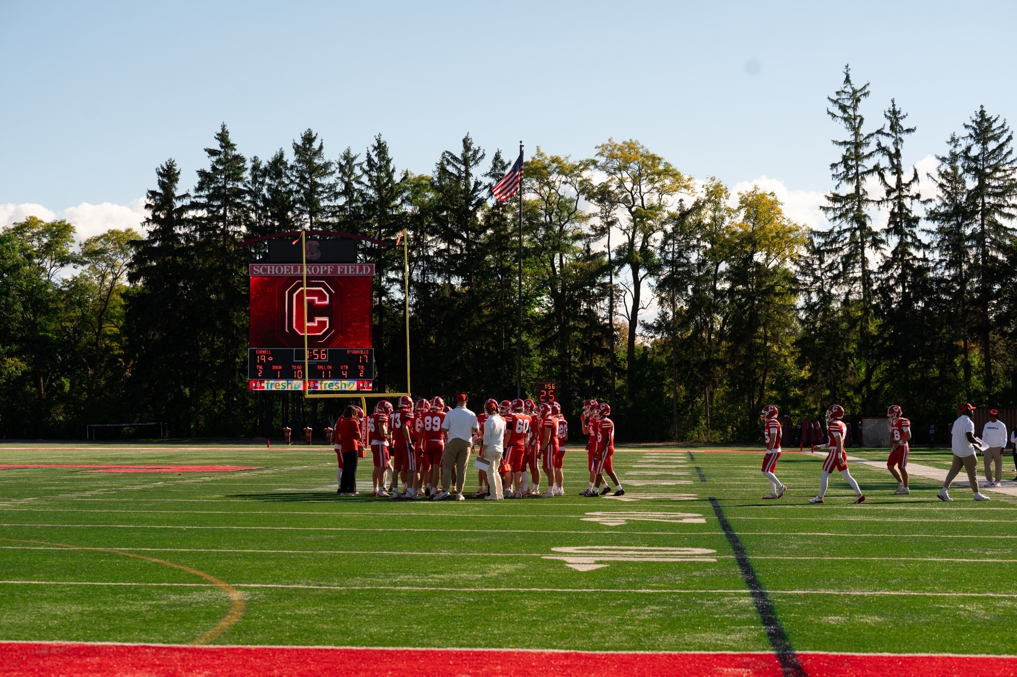 Team huddle vs D'Youville