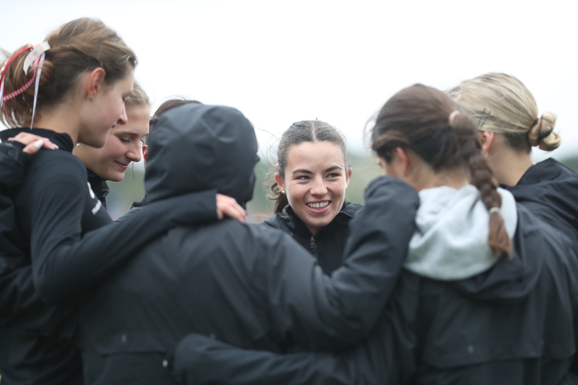 Women's Cross Country huddled at Pre-Natioanals meet in Terre Haute, IN