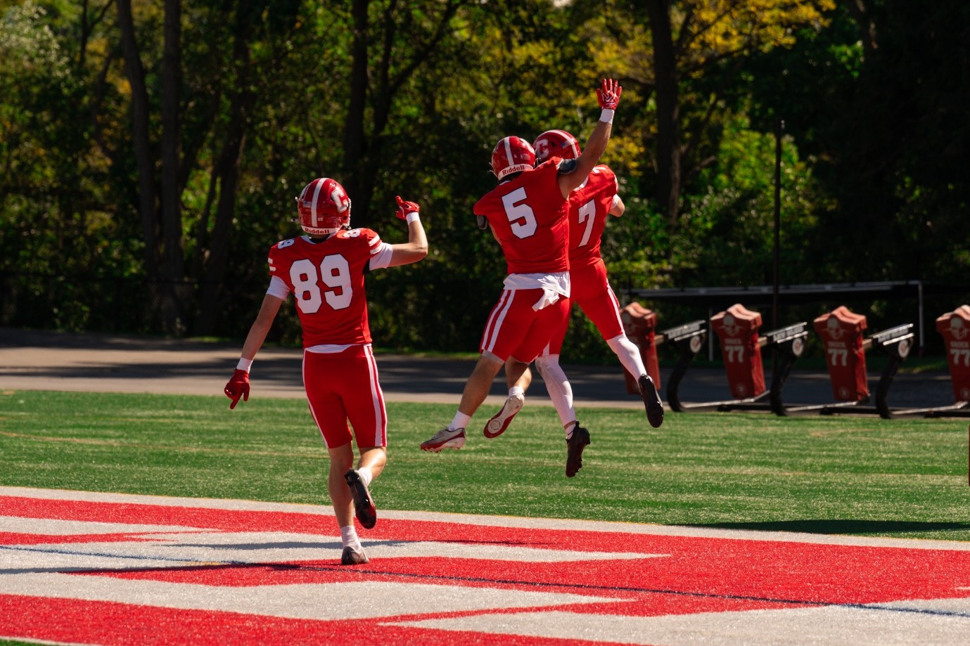 Sprint FB celebrates touchdown vs D'Youville