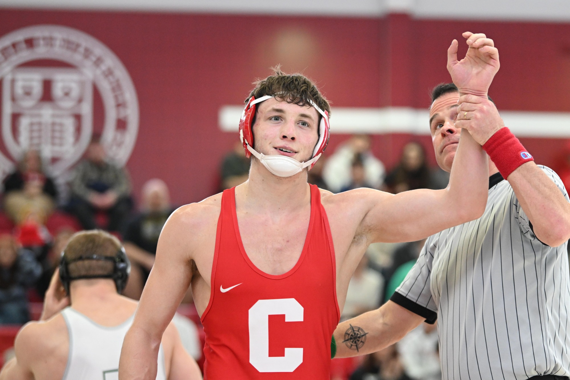 Cornell Wrestling against Binghamton University on Feb. 14, 2026 at Friedman Wrestling Center in Ithaca, NY. (Caroline Sherman)
