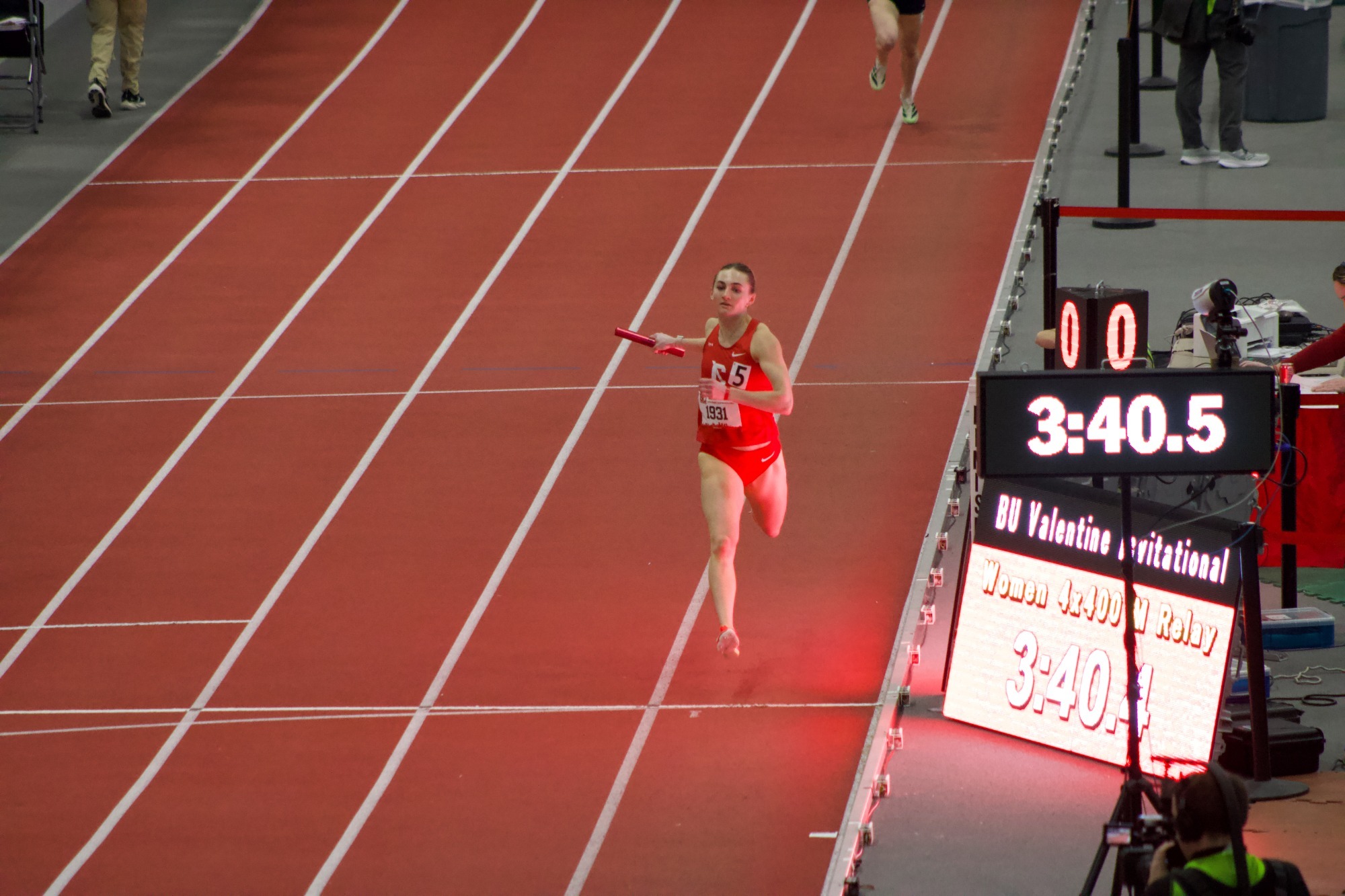 Francine Stevens in 4x400m at Valentine Invite