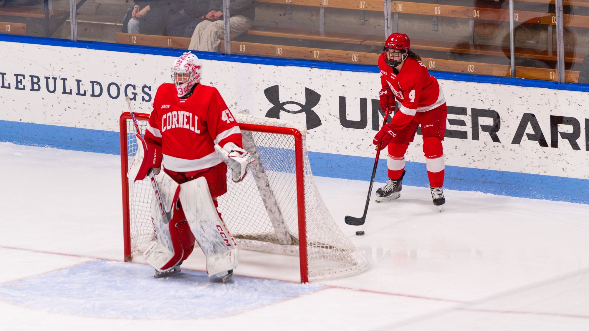Bergmann, Dwyer compete against the Yale Bulldogs at Ingalls Rink.
