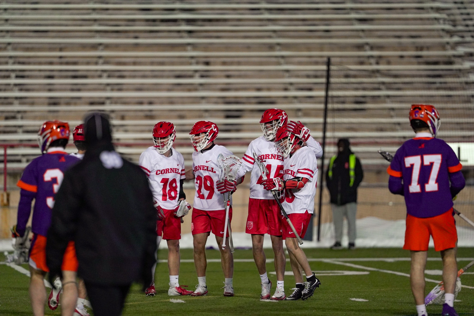 Cornell men's lacrosse defeats Hobart 19-8 at Schoellkopf Field on Tuesday, Feb. 24 to improve to 3-0 on the season