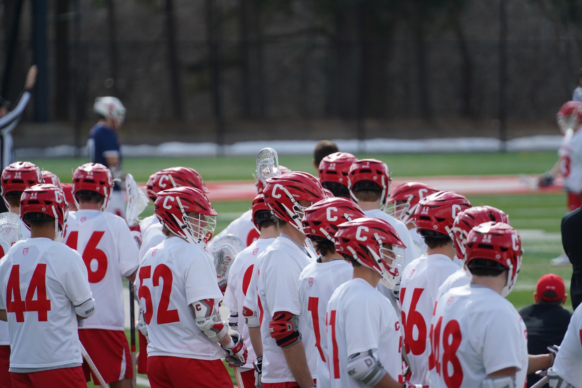 No. 5 Cornell men's lacrosse falls to No. 3 Richmond 8-7 at home on Feb. 28, 2026