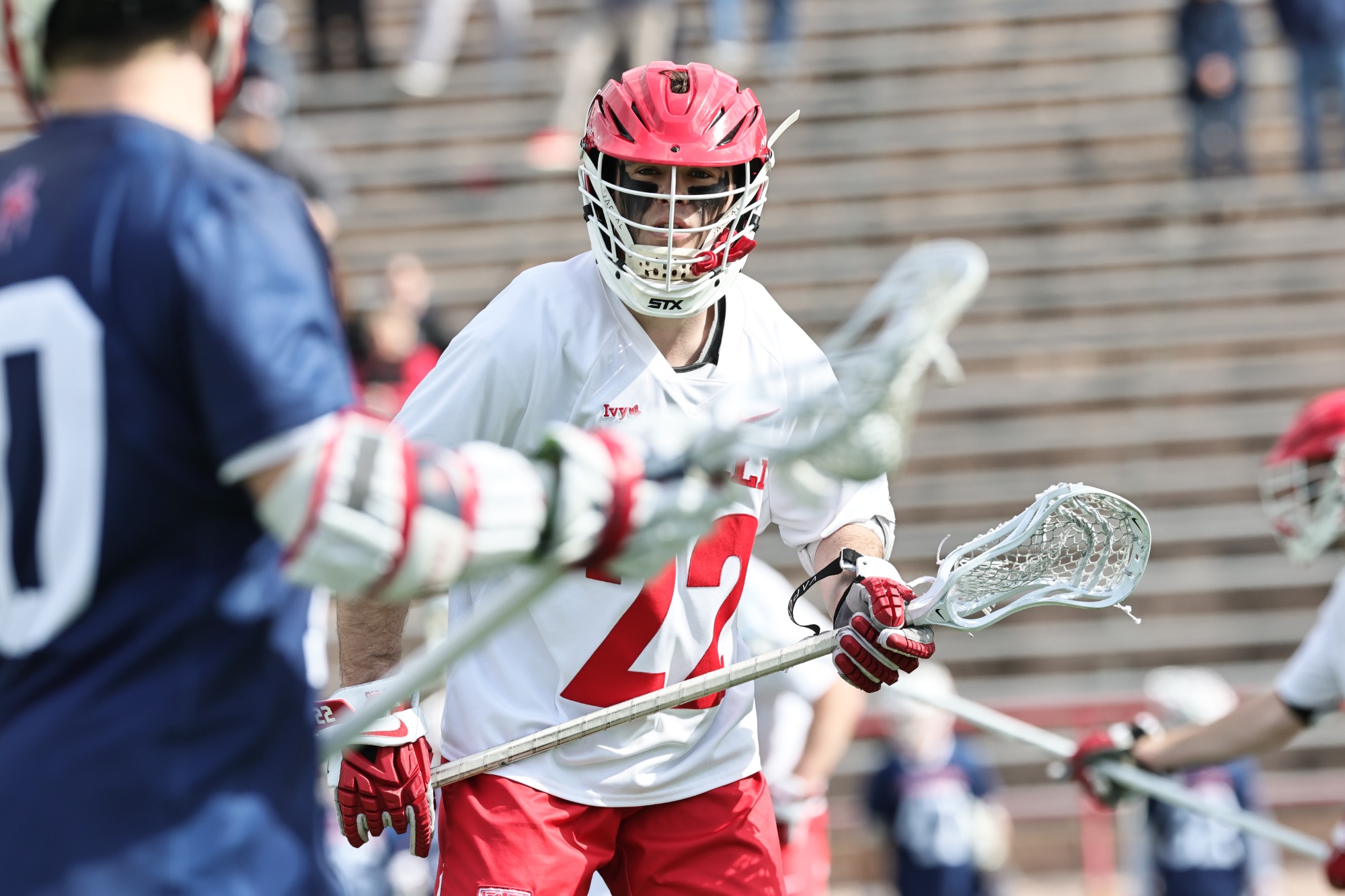 No. 5 Cornell men's lacrosse falls to No. 3 Richmond 8-7 at home on Feb. 28, 2026