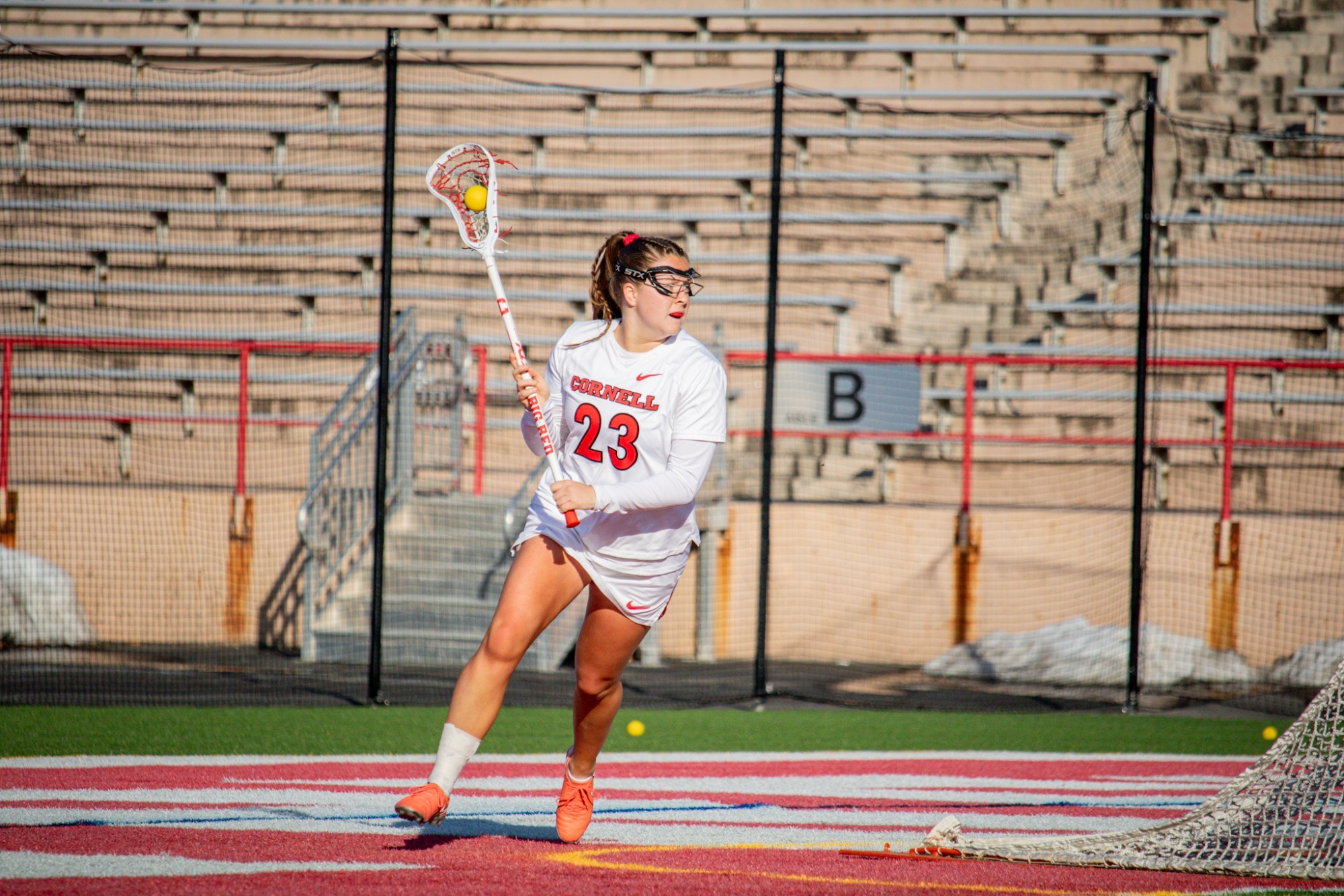 Kathleen Michaud of Cornell Women's Lacrosse competing vs. PSU on Schoellkopf Field 02.28.26