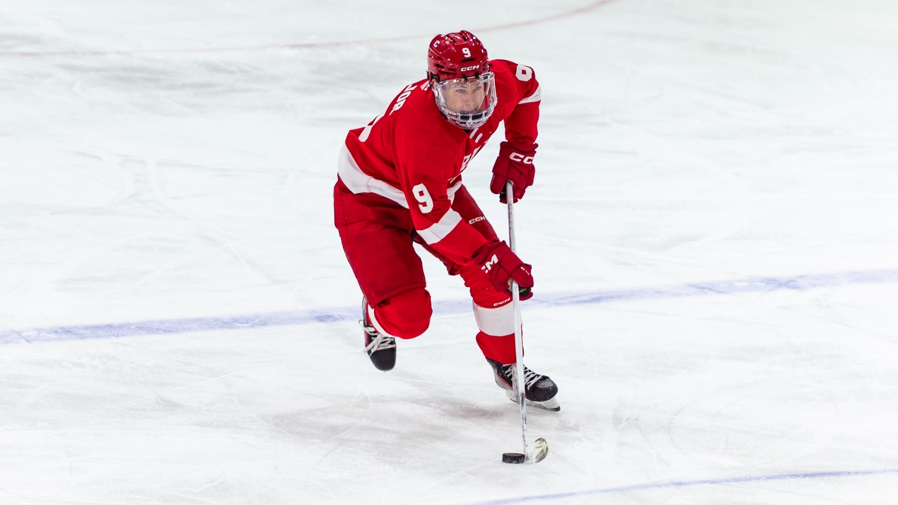 Cornell men's hockey sophomore forward Charlie Major skates during game action at Harvard on Nov. 7, 2025, at Bright-Landry Hockey Center in Cambridge, Mass.