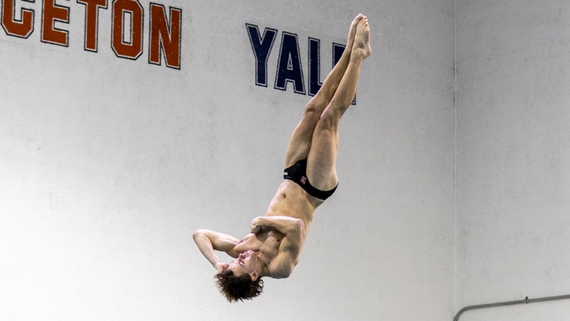 Men's swimming and diving competes at Teagle Pool.