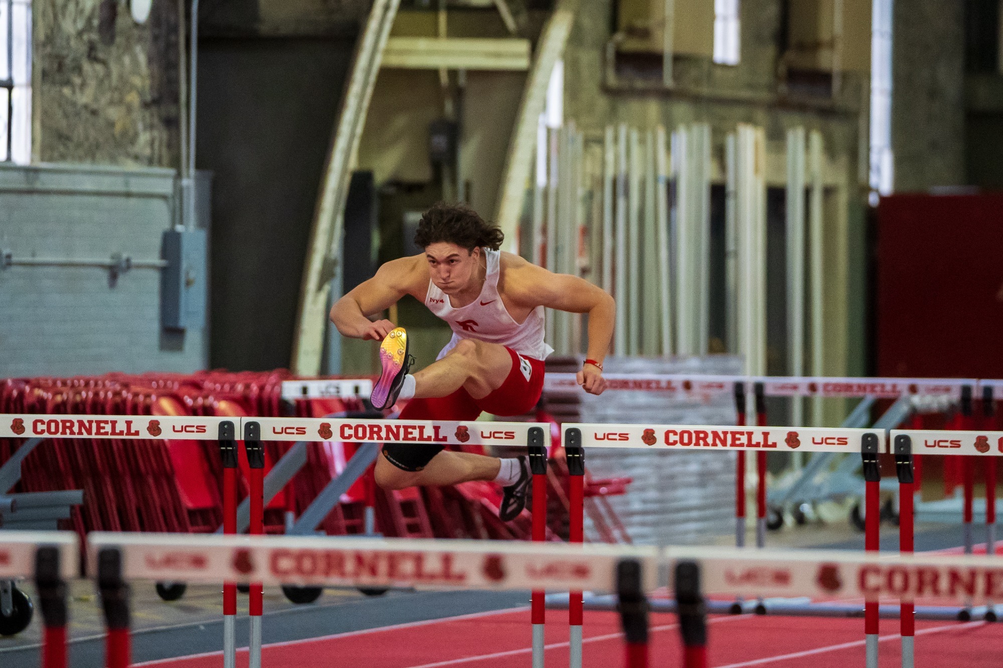 Ryder King Clearing Hurdles in Barton Hall