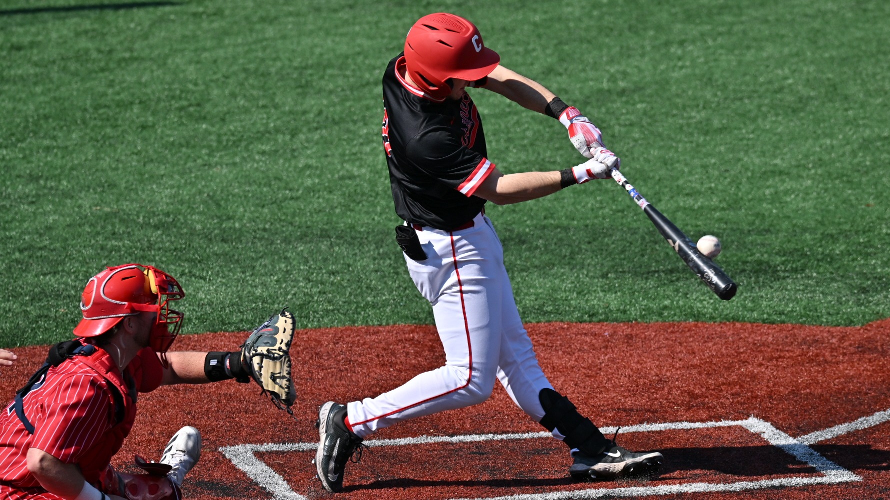 Cornell baseball senior first baseman TJ Swidorski goes to hit a ball during game action against Richmond at Pitt Field in Richmond, Va., on March 1, 2026.