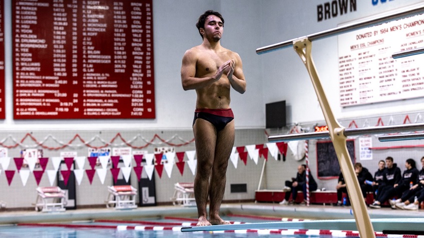 Max Reis-Trovillion prepares to dive at Teagle Pool.