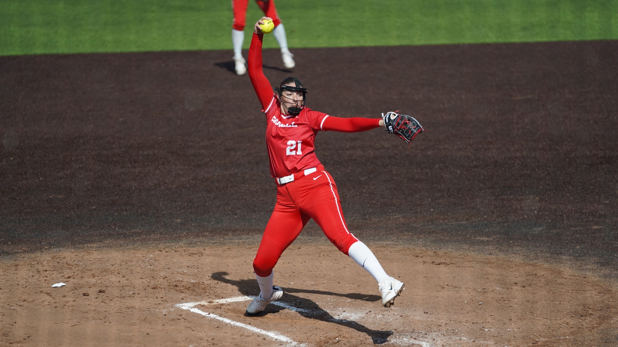 Covelli pitches on the mound for Cornell.