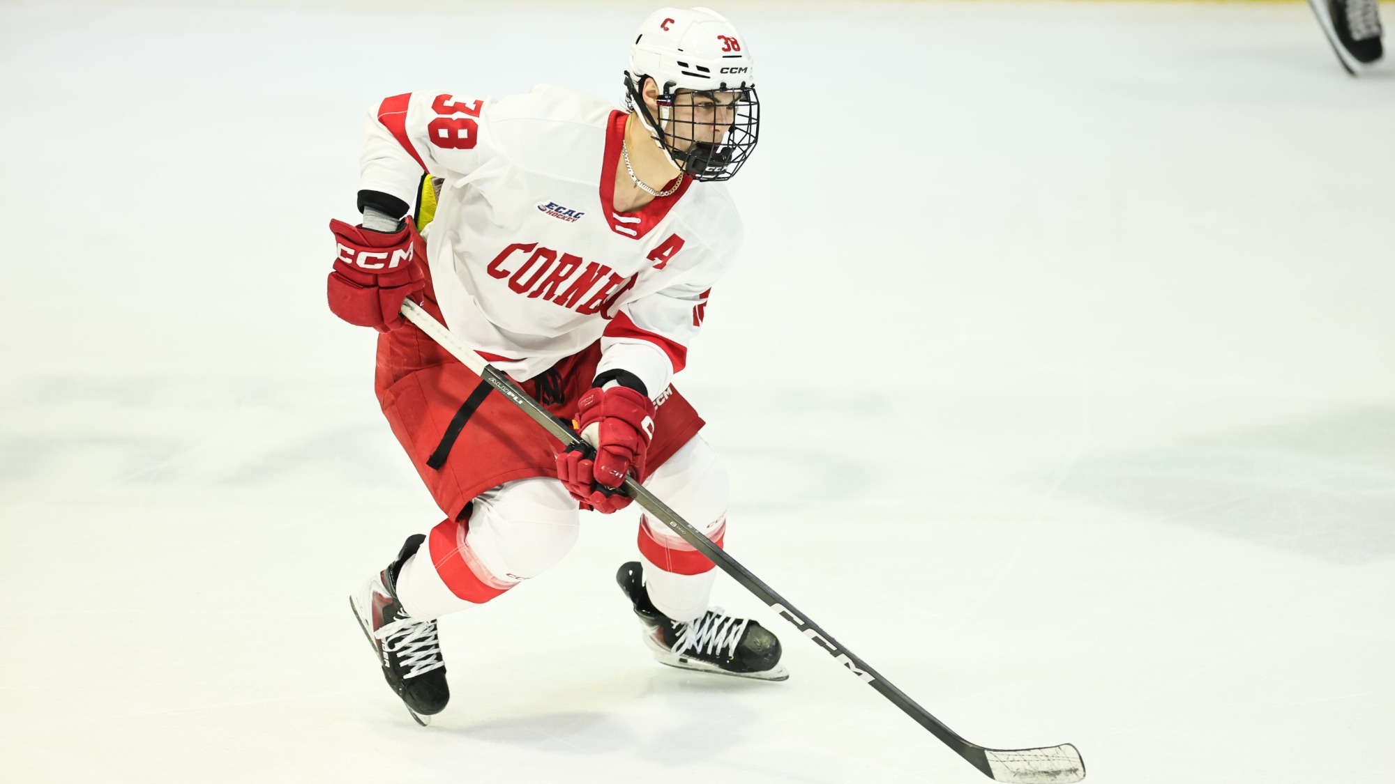 Cornell men's hockey junior forward Jonathan Castagna skates during game action against Clarkson at Lynah Rink on Feb. 28, 2026.