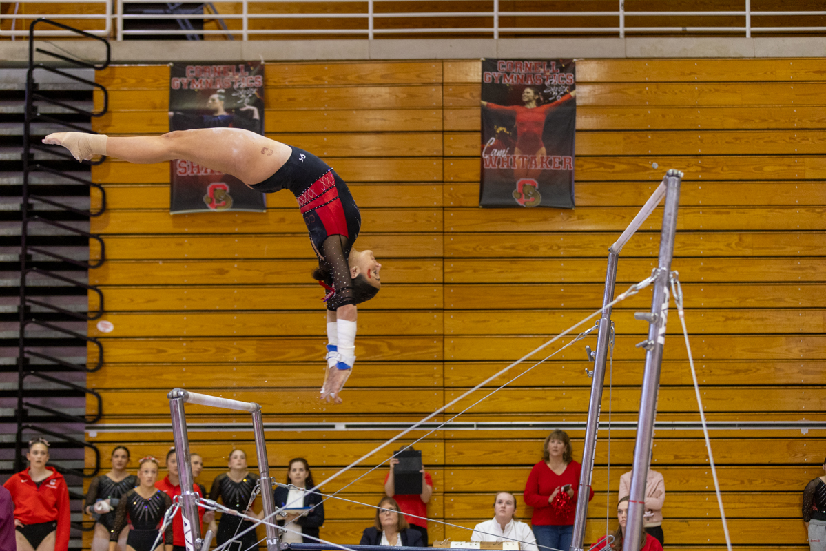 Cornell women's gymnastics hosts Southern Connecticut State University for Senior Day on March 1, 2026 at Newman Arena at Bartels Hall in Ithaca, N.Y.