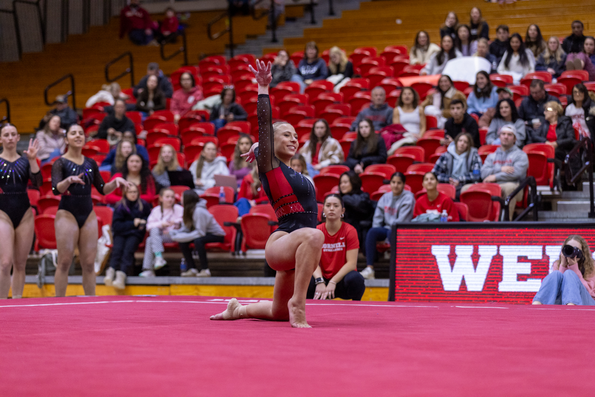 Cornell women's gymnastics hosts Southern Connecticut State University for Senior Day on March 1, 2026 at Newman Arena at Bartels Hall in Ithaca, N.Y.