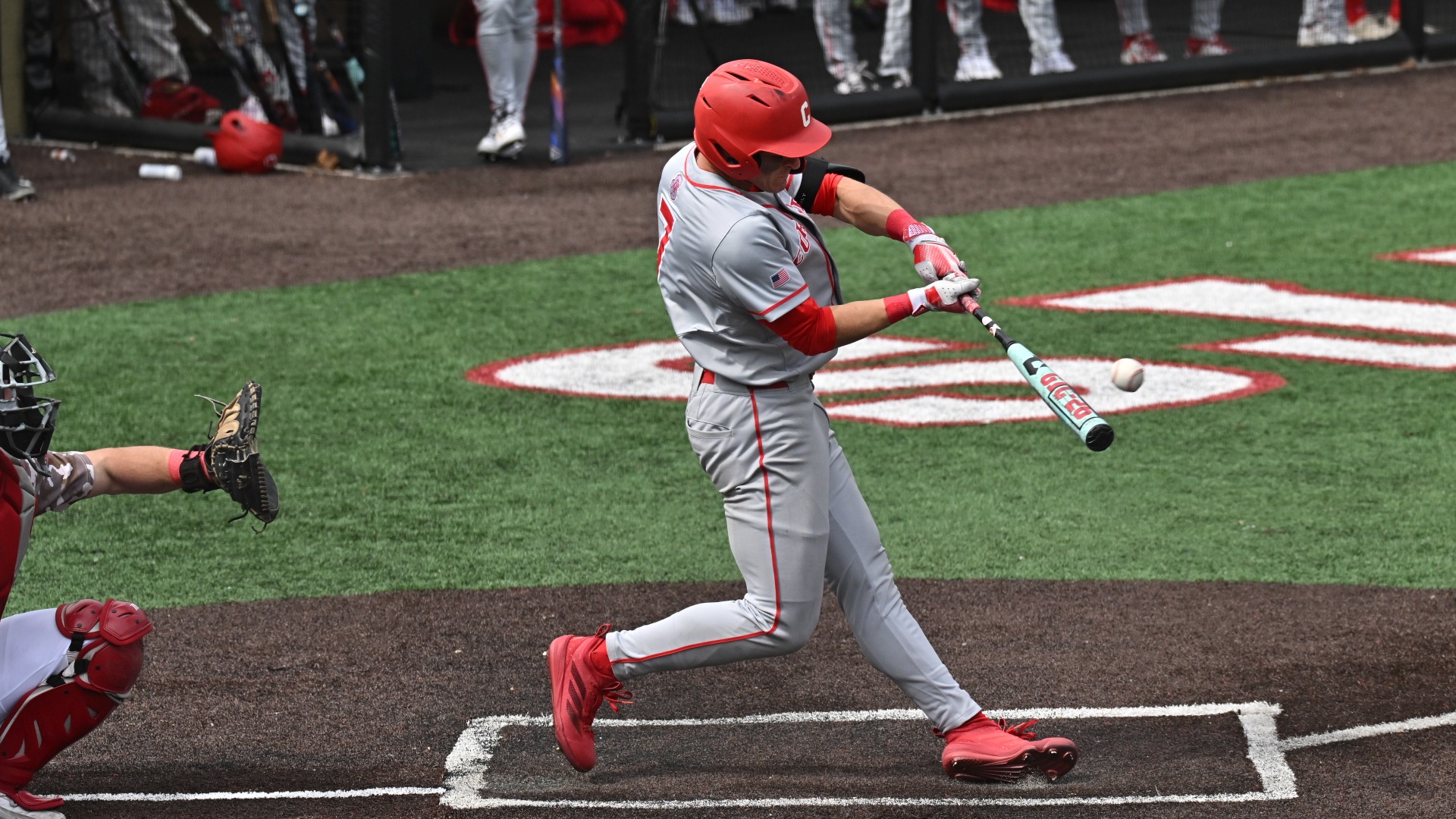 Cornell baseball junior infielder Luke Johnson connects with a swing during game action at VMI in Lexington, Va., on March 15, 2026.
