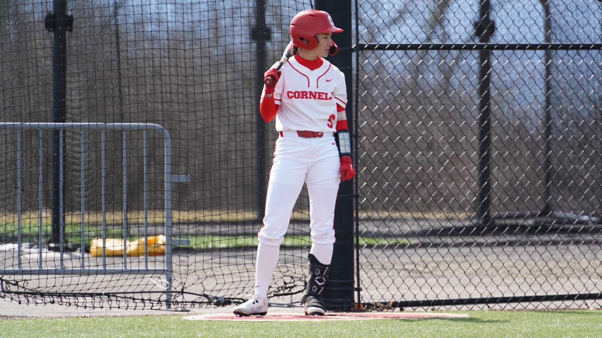 Ella Harrod awaits an at-bat at Niemand-Robison Field.