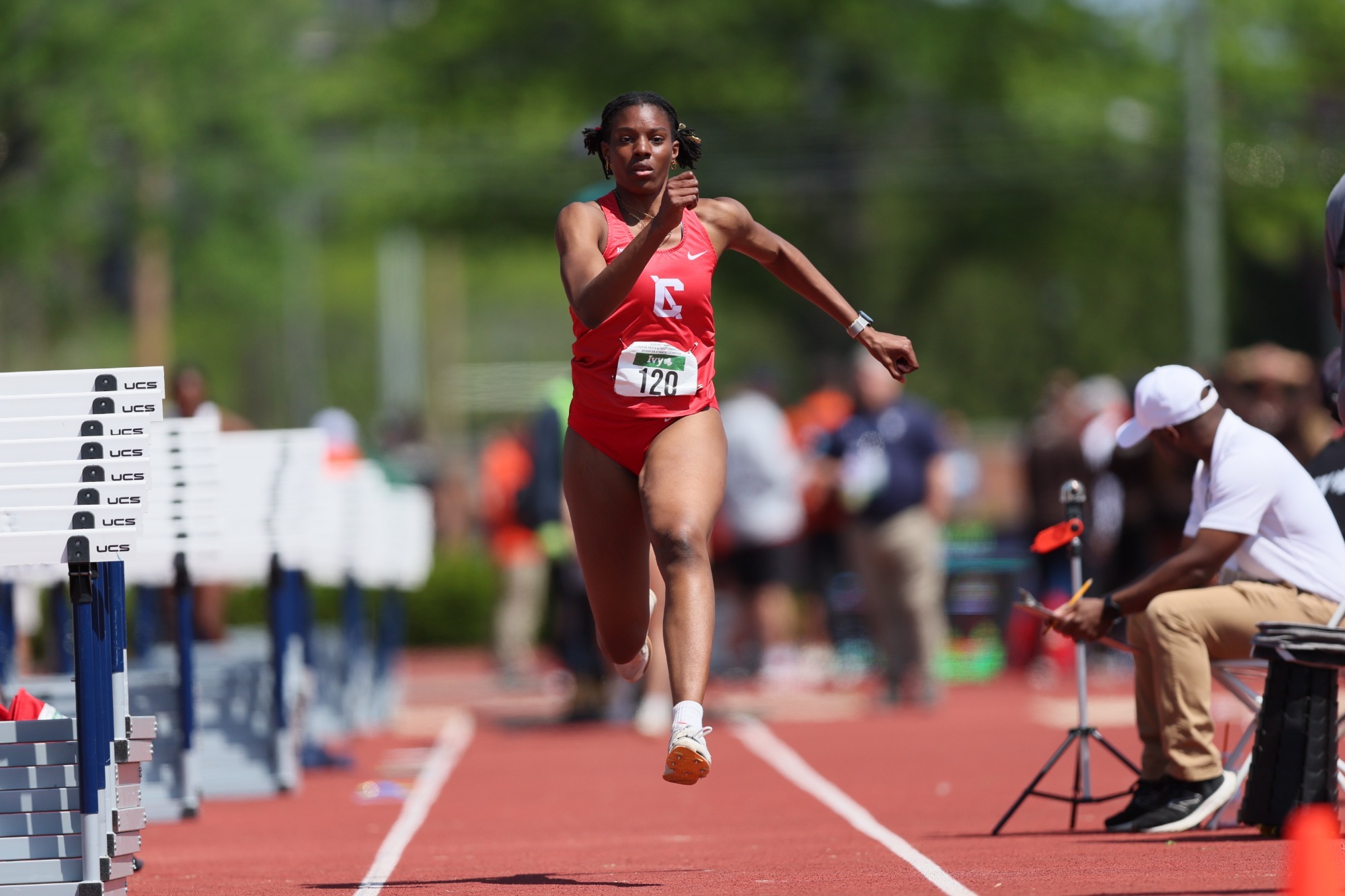 Paula-Marie Brown competing in triple jump
