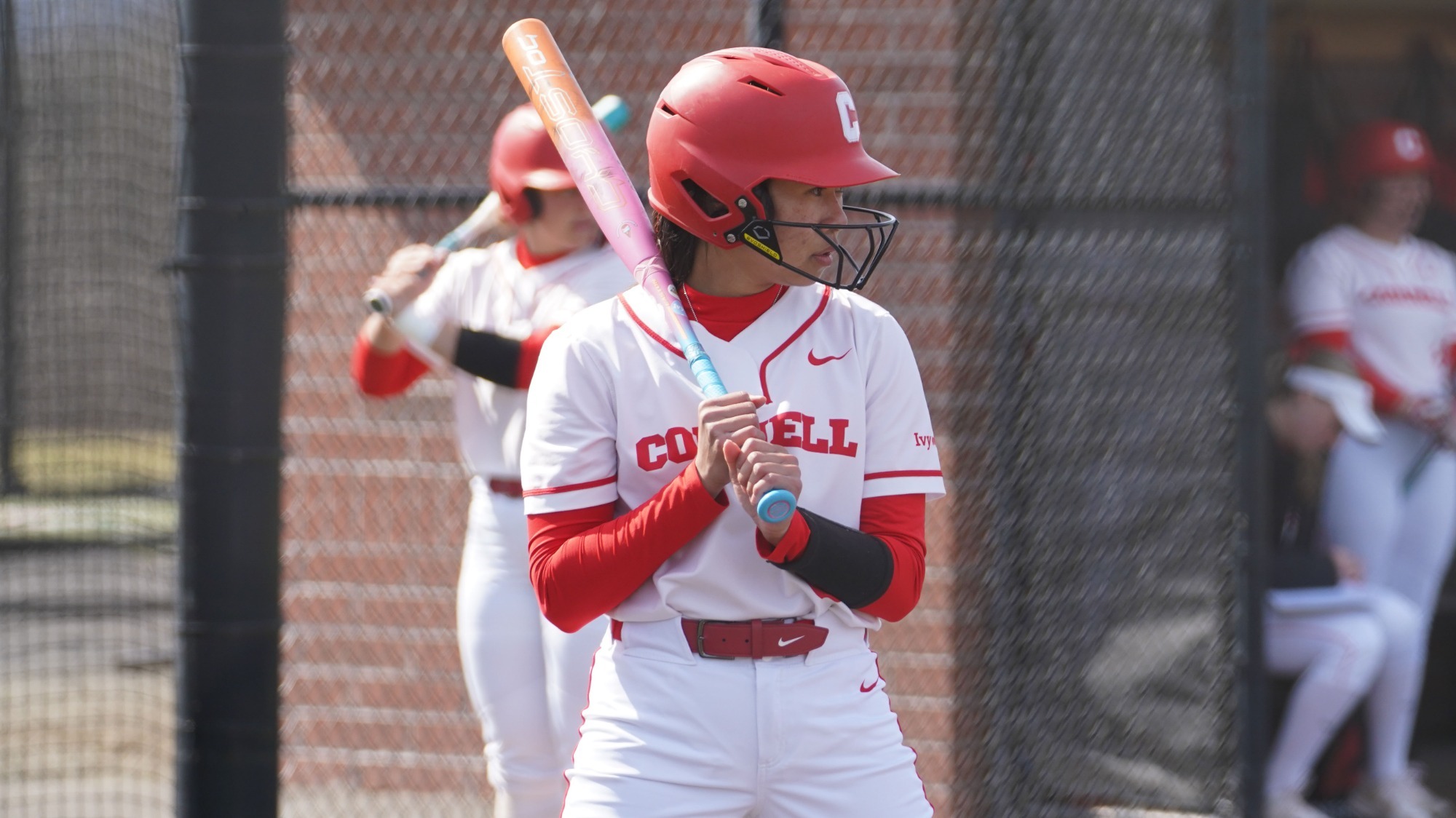 Cai prepares for an at-bat at Niemand-Robison Field.